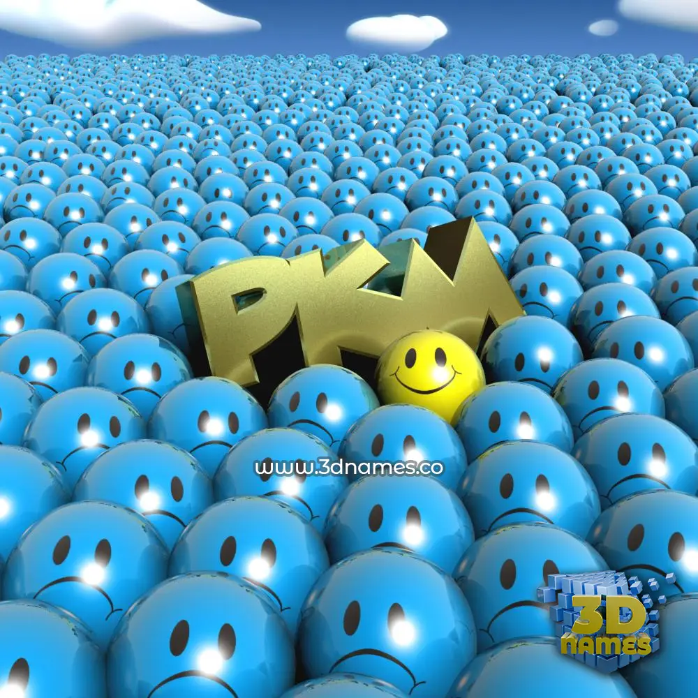 pkm in Special Smileys style - 3D name wallpaper