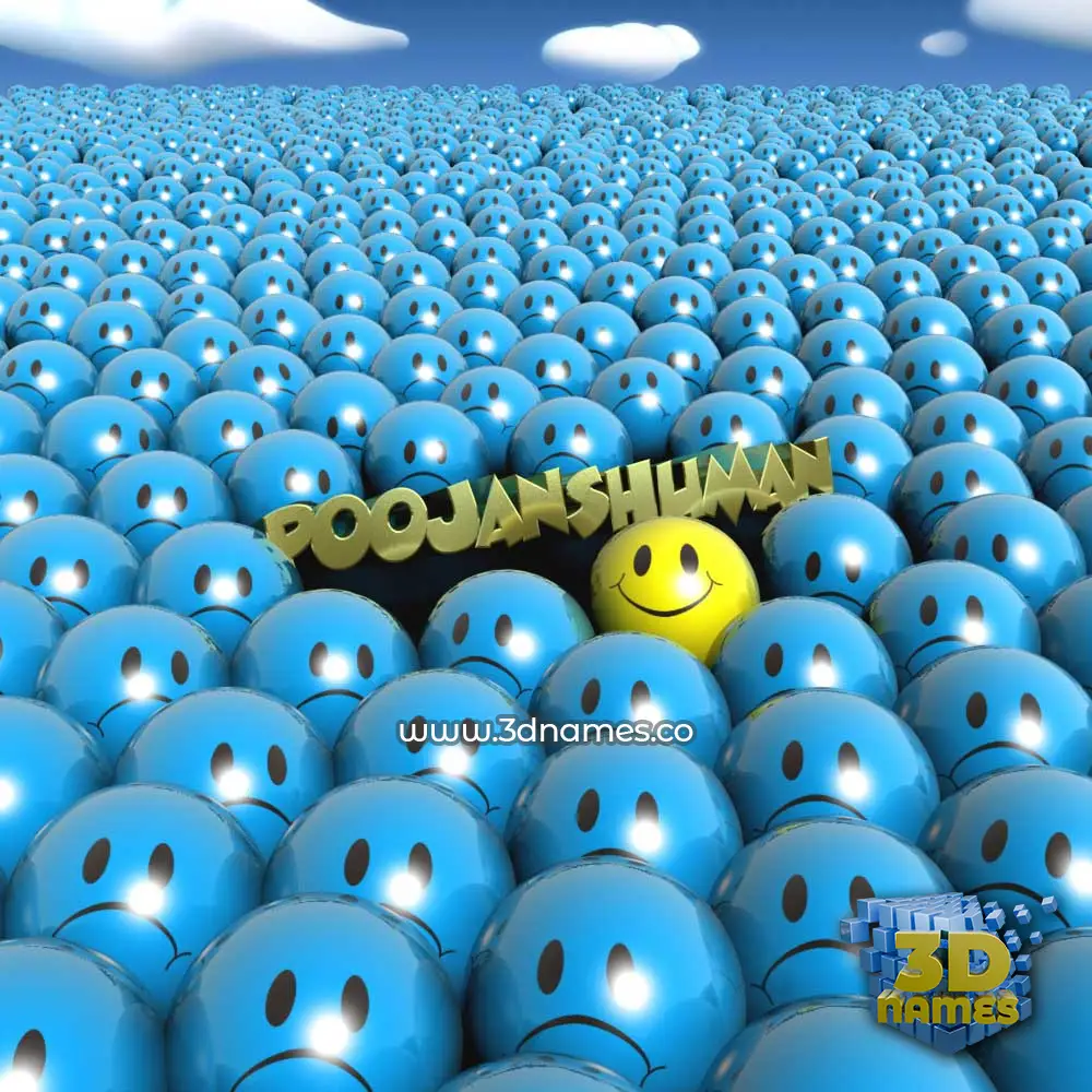 poojanshuman in Special Smileys style - 3D name wallpaper