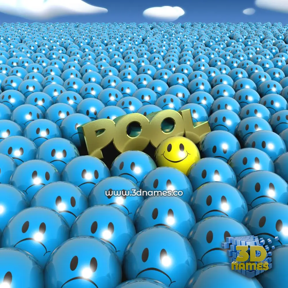 pool in Special Smileys style - 3D name wallpaper