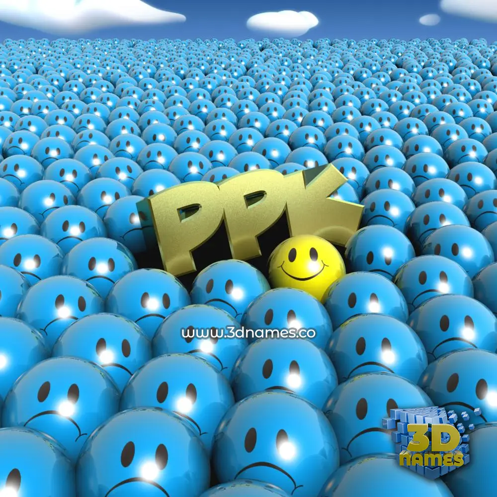 ppk in Special Smileys style - 3D name wallpaper