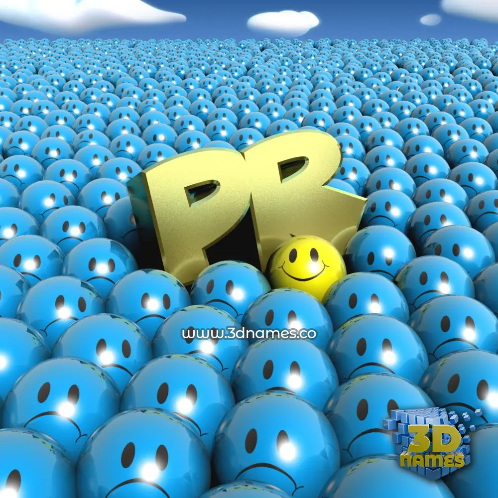pr in Special Smileys style - 3D name wallpaper