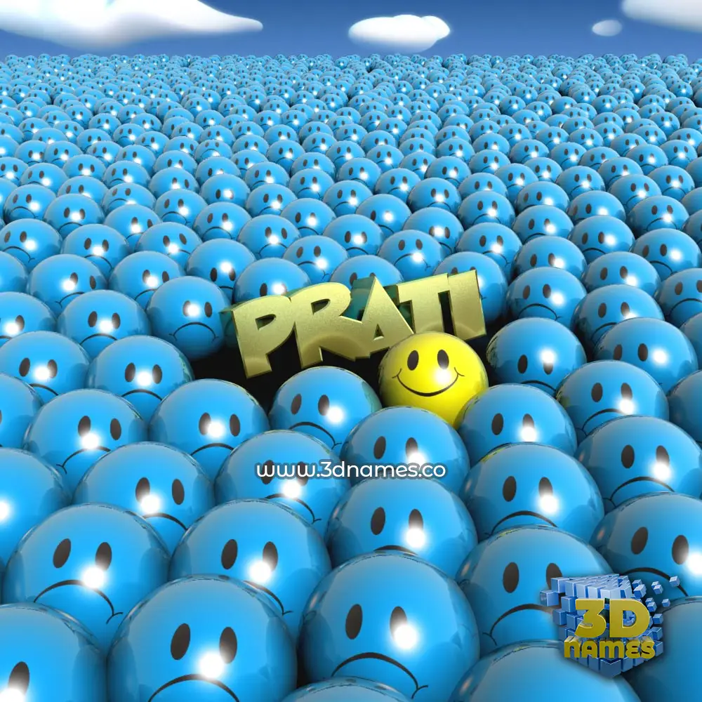 prati in Special Smileys style - 3D name wallpaper