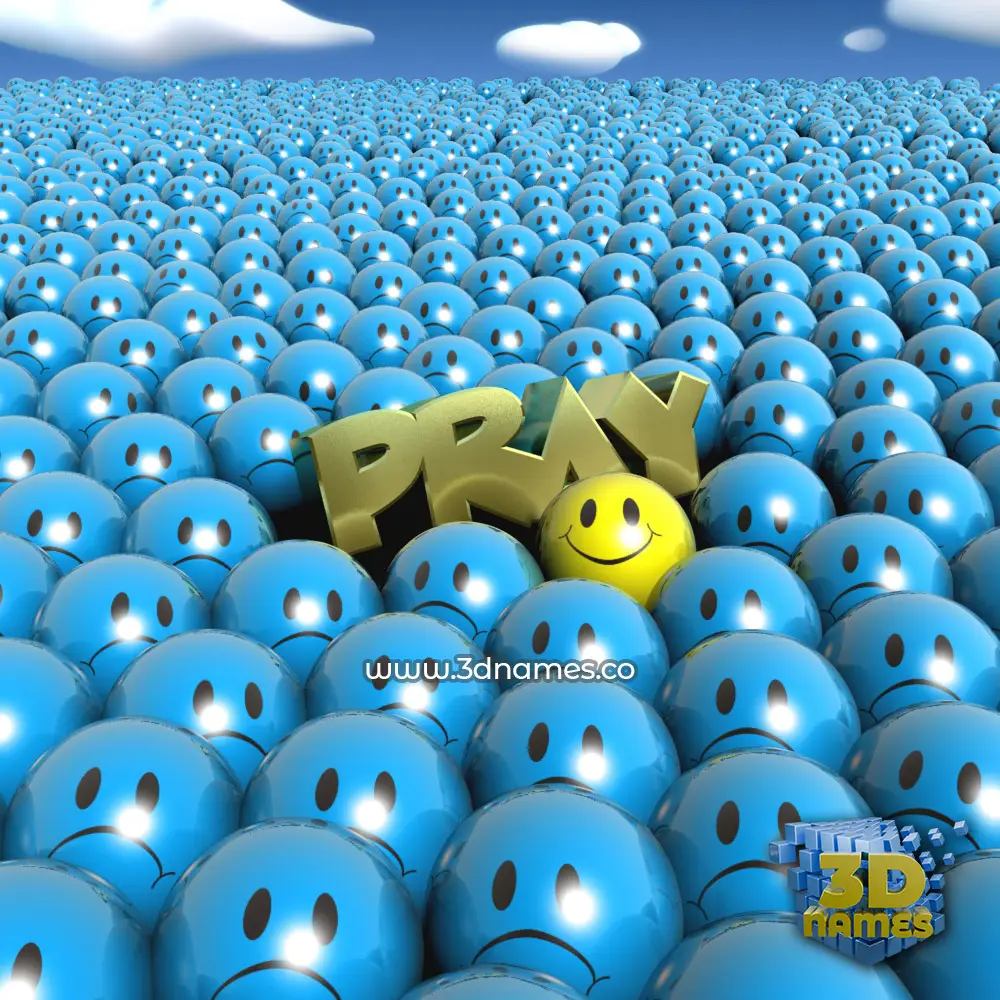 pray in Special Smileys style - 3D name wallpaper