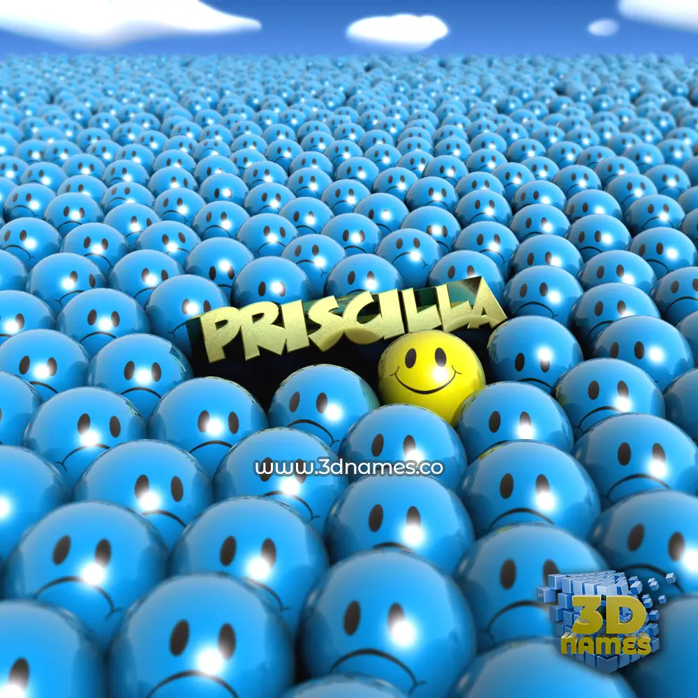 priscilla in Special Smileys style - 3D name wallpaper