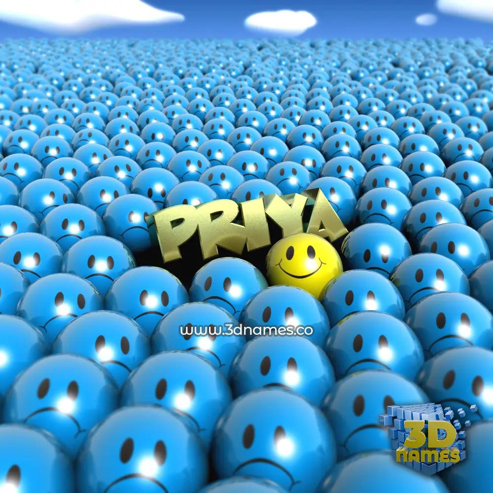 priya in Special Smileys style - 3D name wallpaper