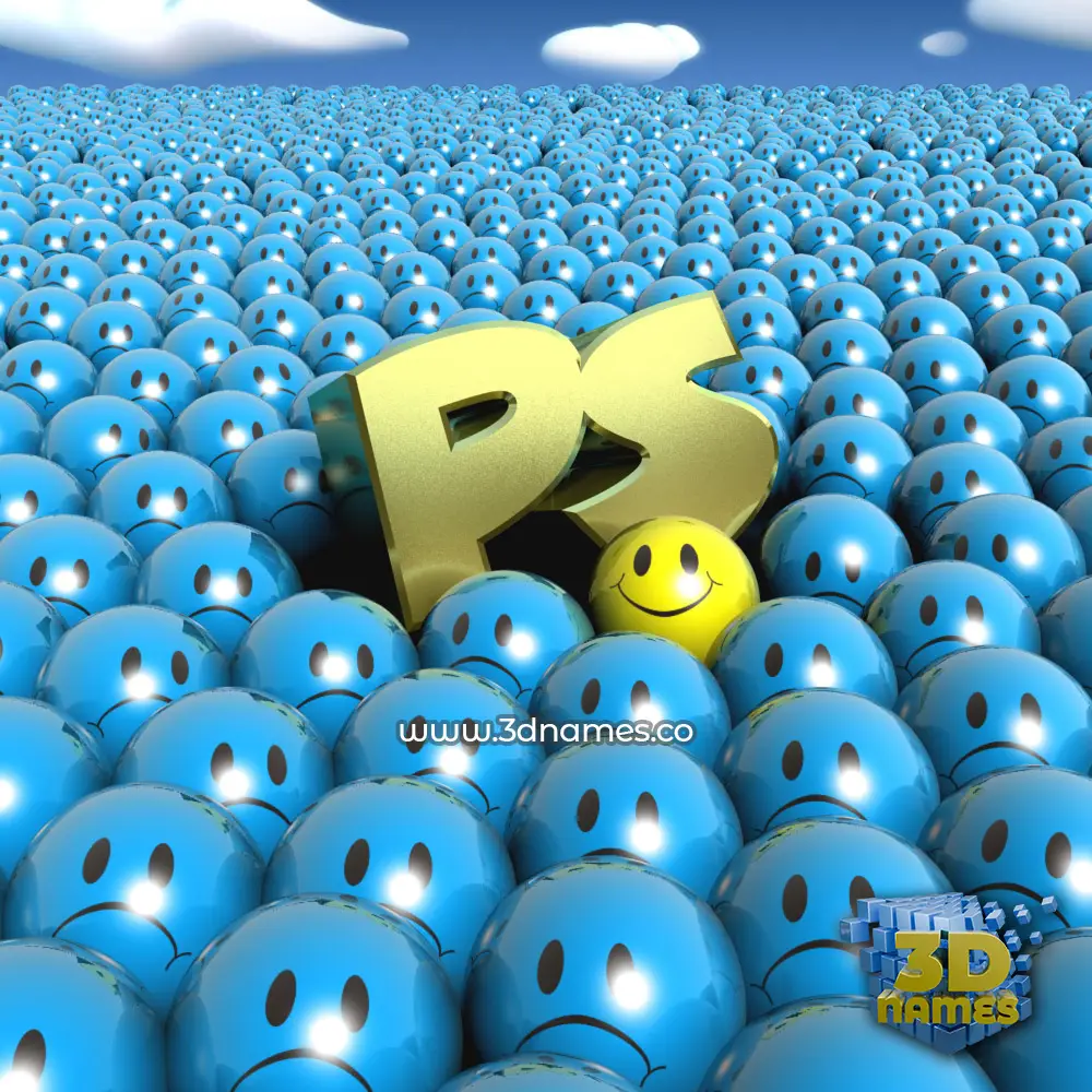 ps in Special Smileys style - 3D name wallpaper