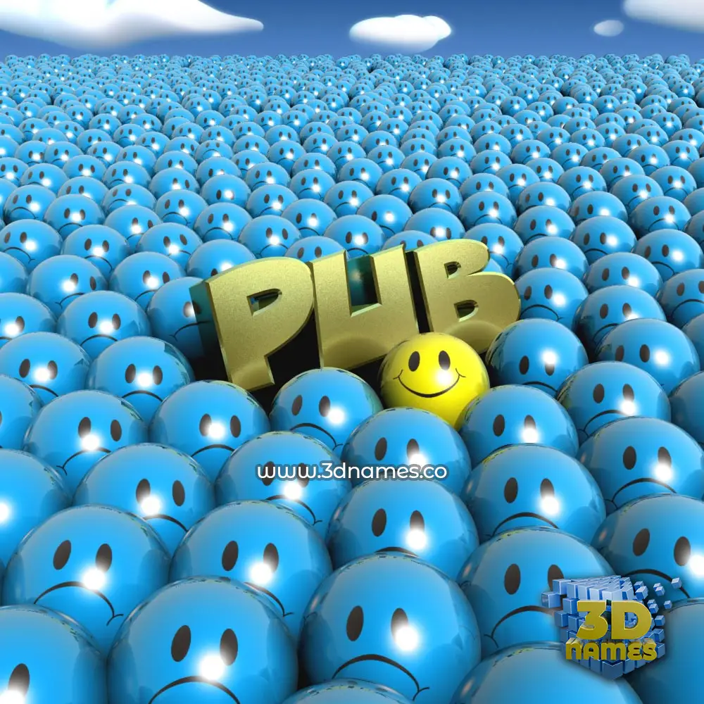 pub in Special Smileys style - 3D name wallpaper