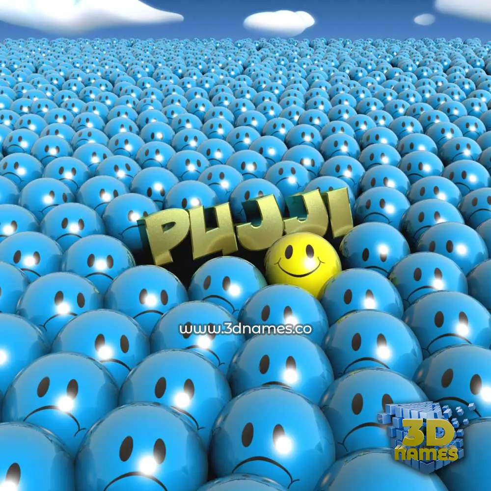 pujji in Special Smileys style - 3D name wallpaper