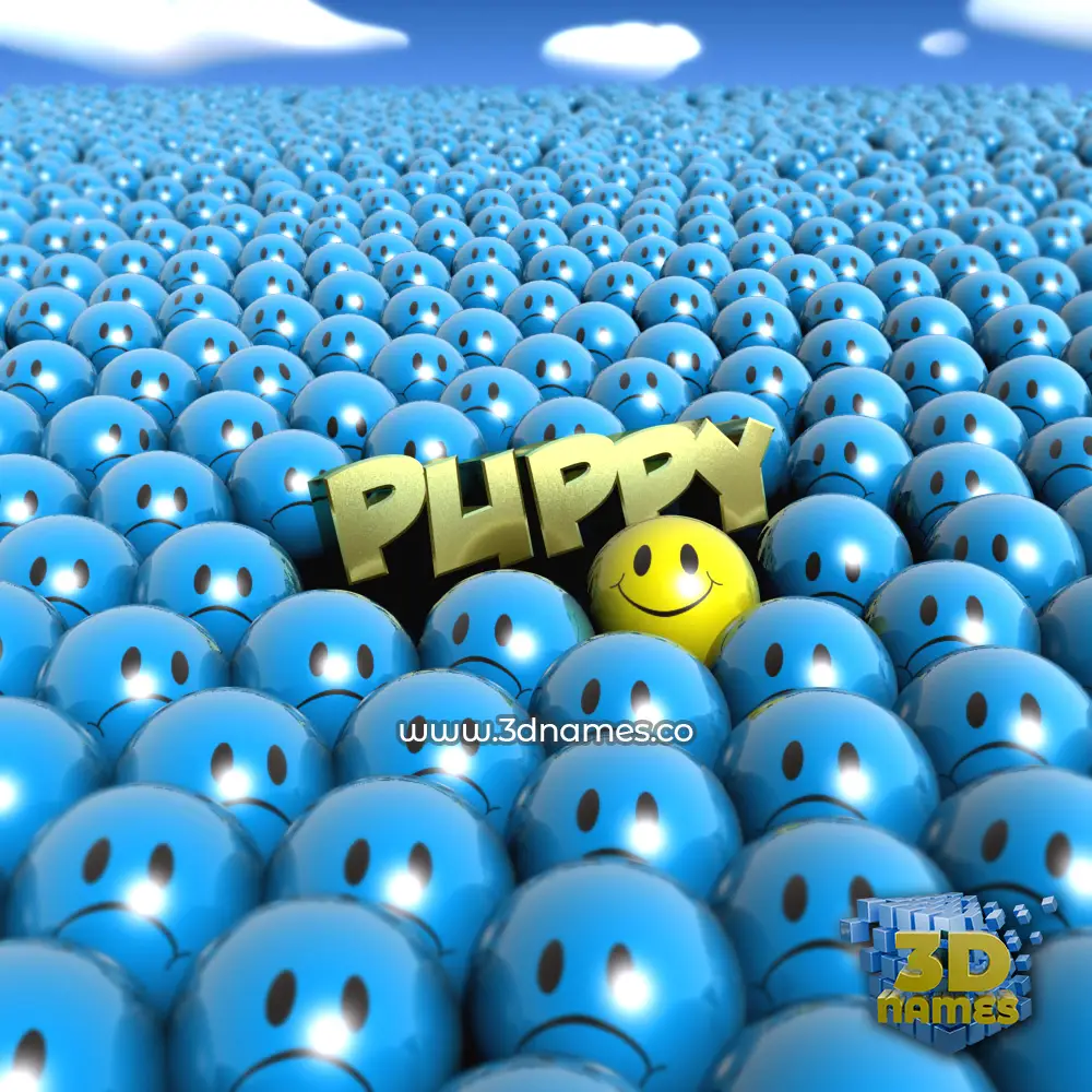 puppy in Special Smileys style - 3D name wallpaper