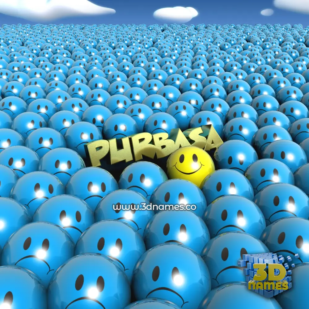 purbasa in Special Smileys style - 3D name wallpaper