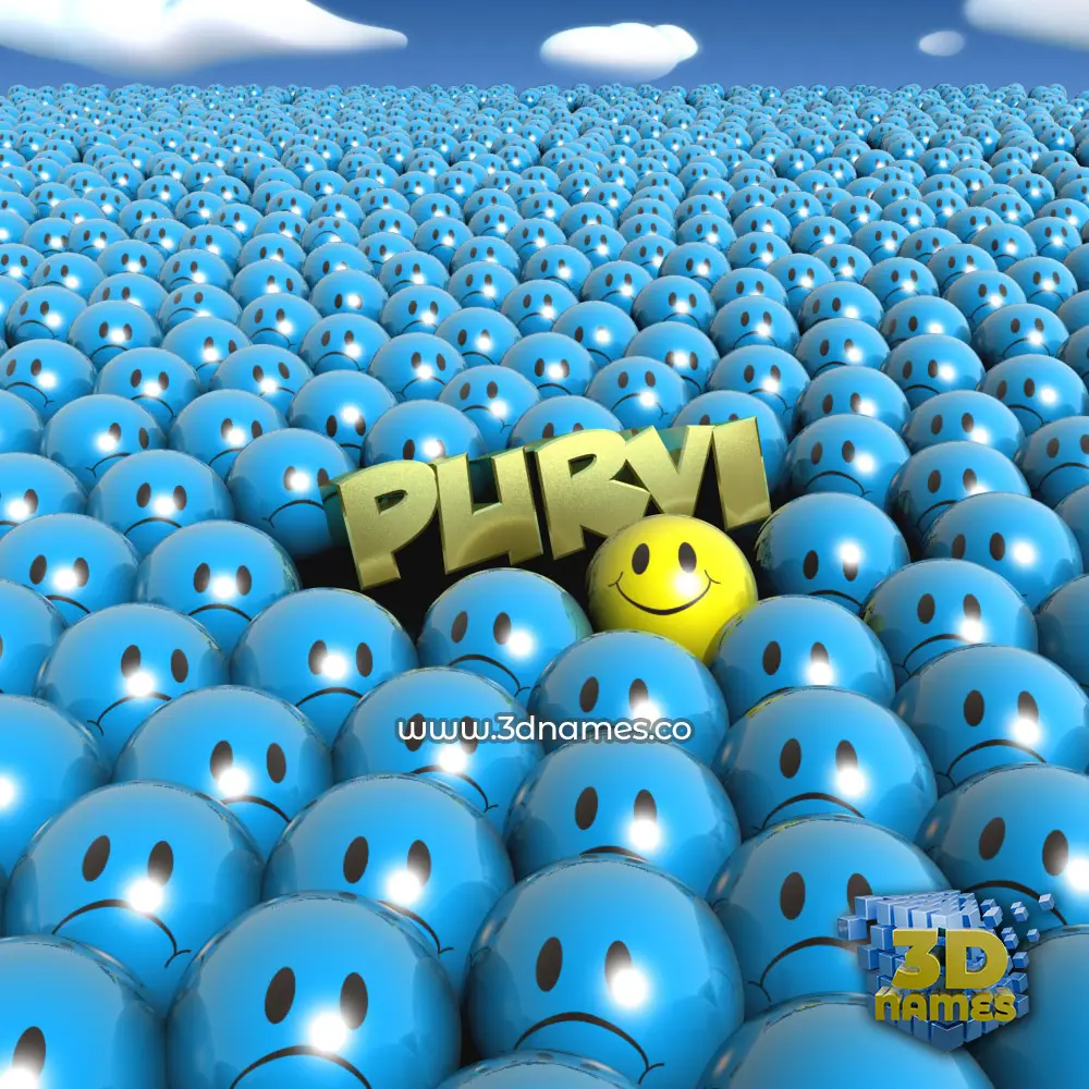 purvi in Special Smileys style - 3D name wallpaper
