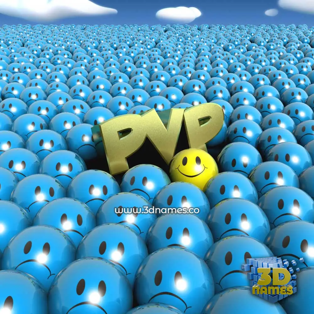 pvp in Special Smileys style - 3D name wallpaper