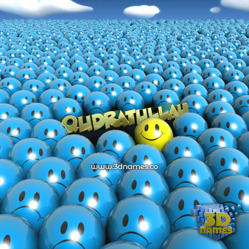qudratullah in Special Smileys style - 3D name wallpaper