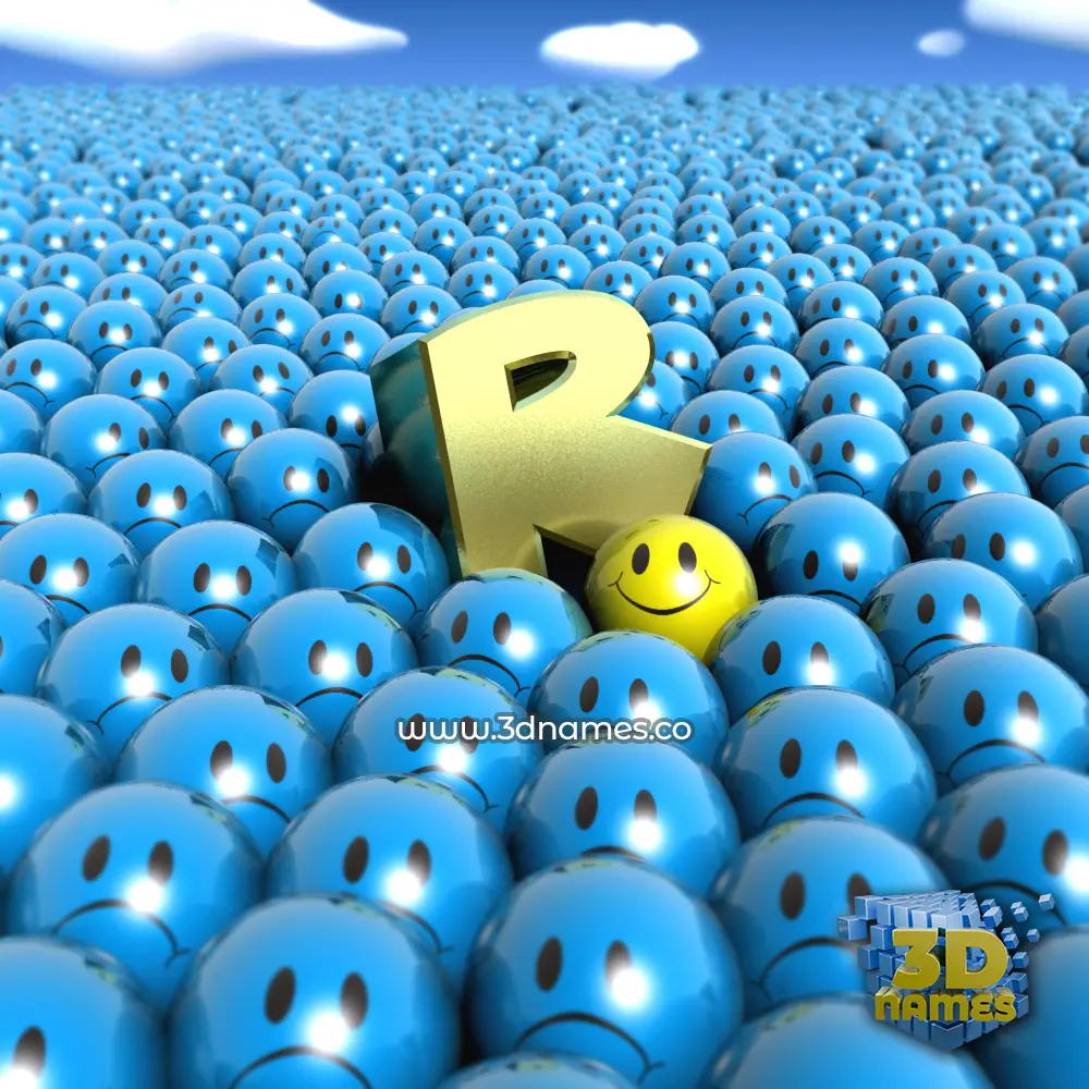 r in Special Smileys style - 3D name wallpaper