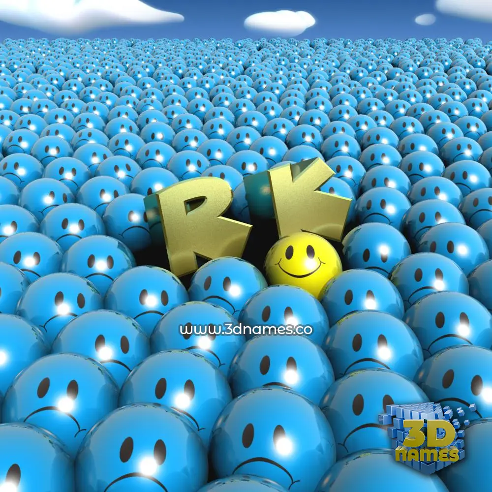 r k in Special Smileys style - 3D name wallpaper