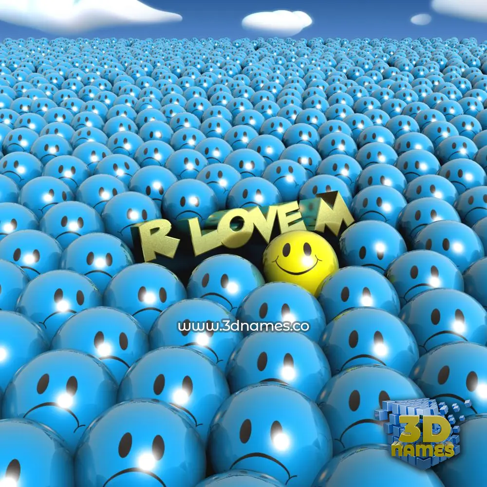 r love m in Special Smileys style - 3D name wallpaper