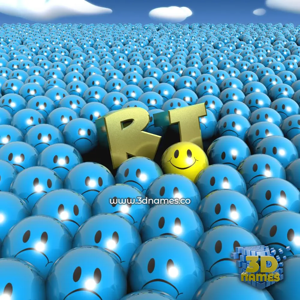 r t in Special Smileys style - 3D name wallpaper