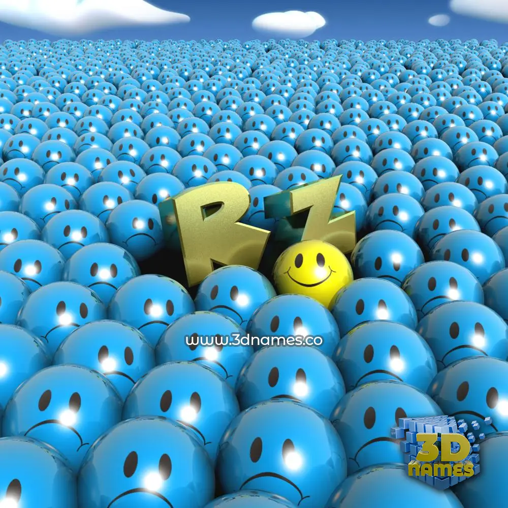 r z in Special Smileys style - 3D name wallpaper