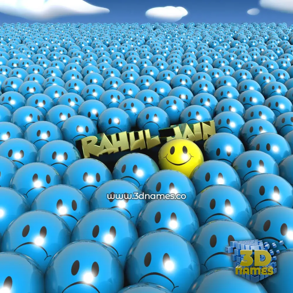 rahul jain in Special Smileys style - 3D name wallpaper