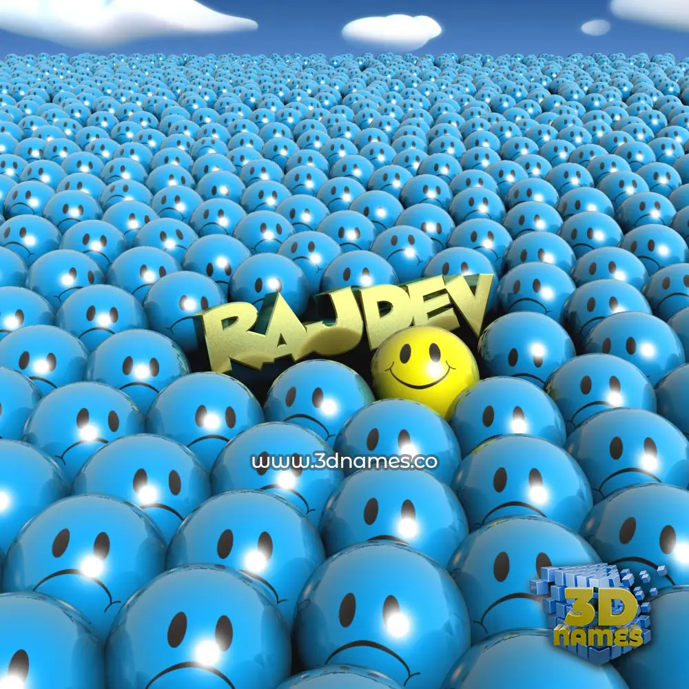 rajdev in Special Smileys style - 3D name wallpaper