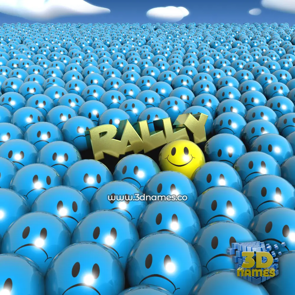 rally in Special Smileys style - 3D name wallpaper