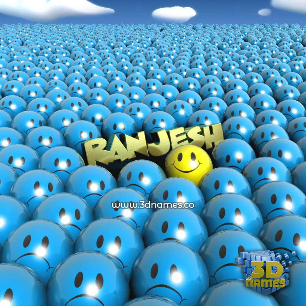 ranjesh in Special Smileys style - 3D name wallpaper