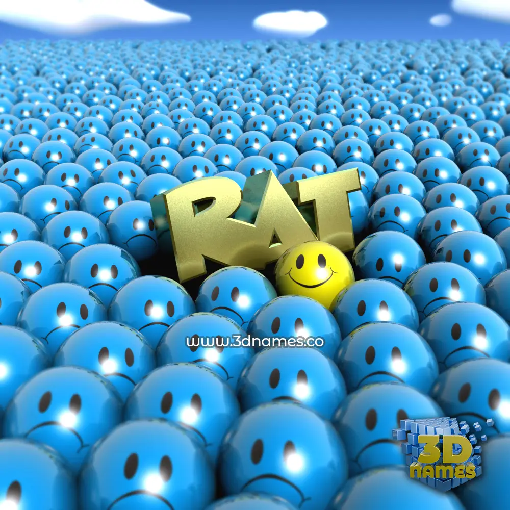 rat in Special Smileys style - 3D name wallpaper