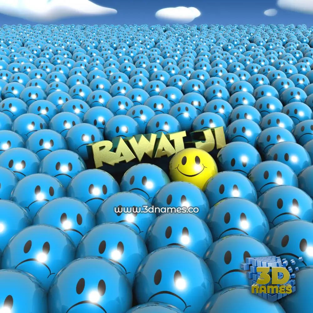 rawat ji in Special Smileys style - 3D name wallpaper