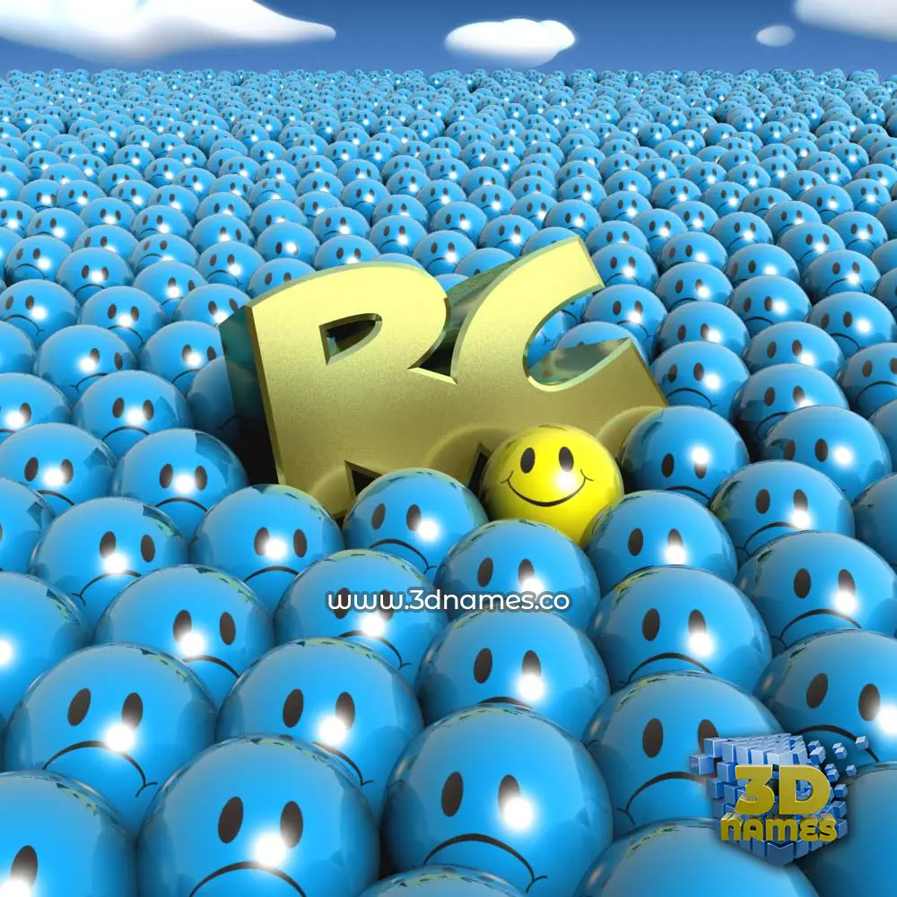 rc in Special Smileys style - 3D name wallpaper