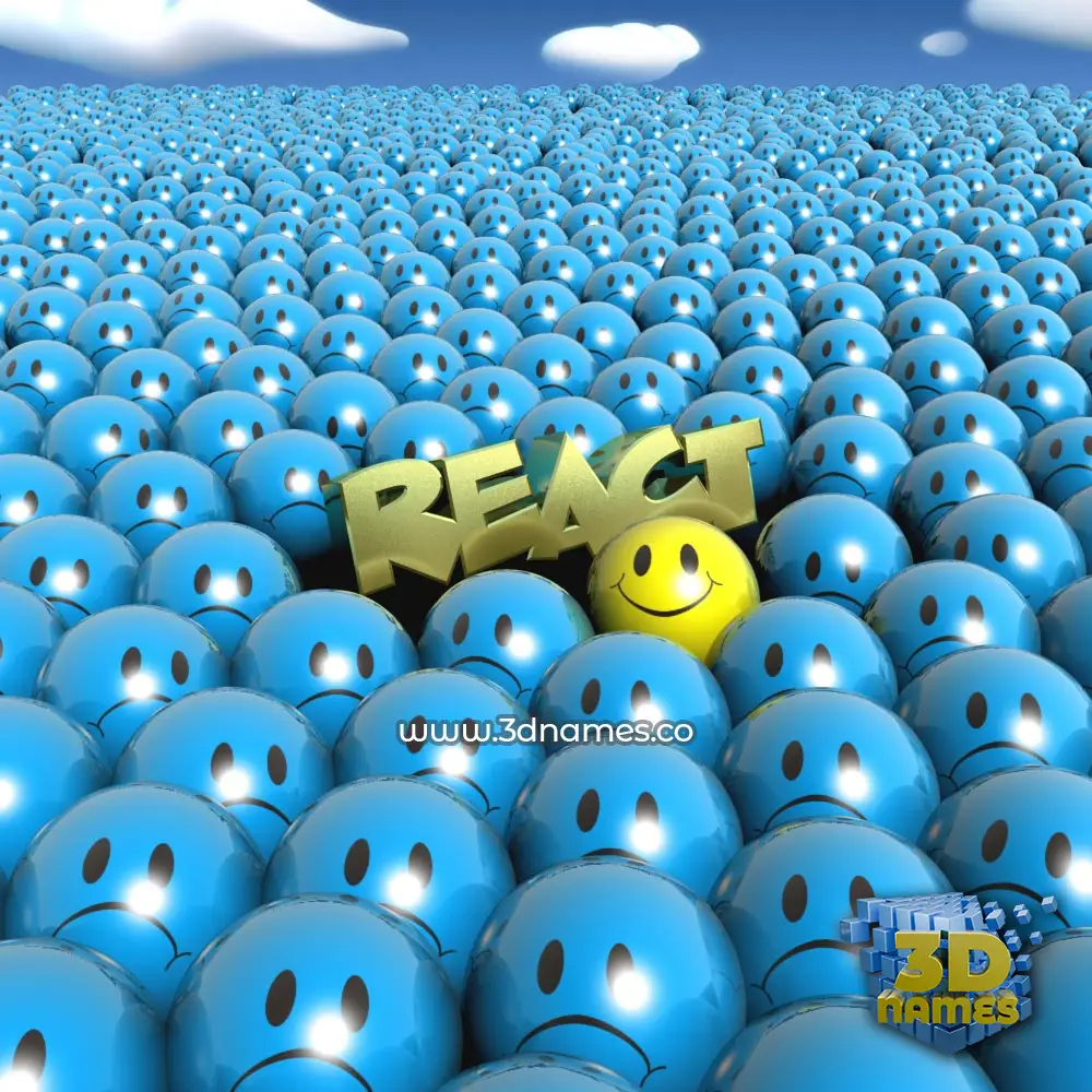 react in Special Smileys style - 3D name wallpaper