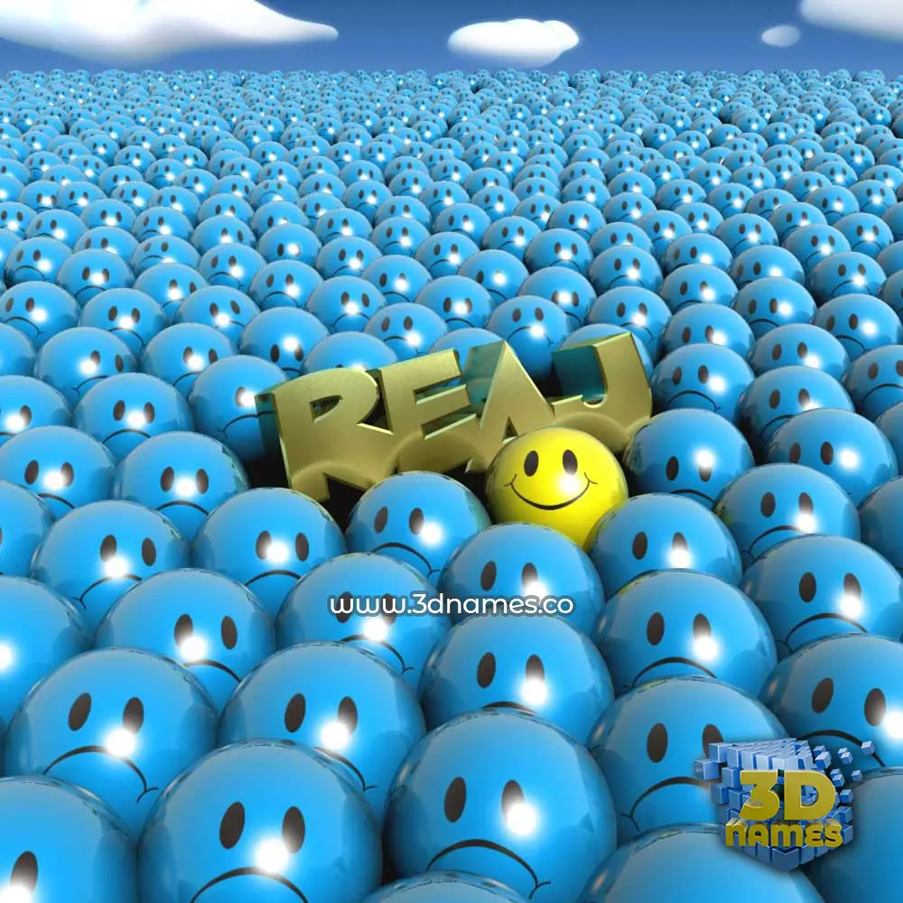 reaj in Special Smileys style - 3D name wallpaper