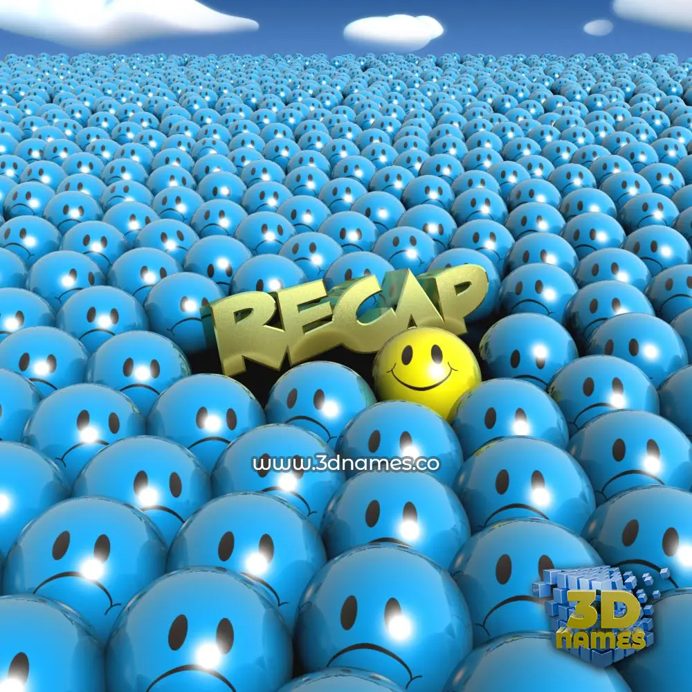 recap in Special Smileys style - 3D name wallpaper