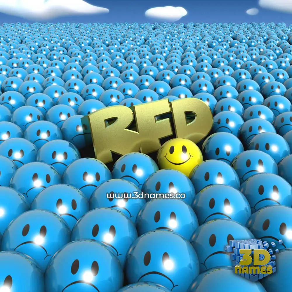 rfd in Special Smileys style - 3D name wallpaper