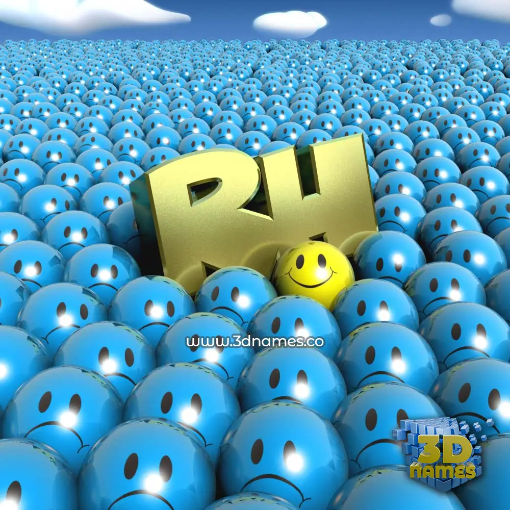 rh in Special Smileys style - 3D name wallpaper