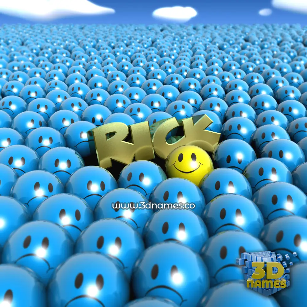 rick in Special Smileys style - 3D name wallpaper