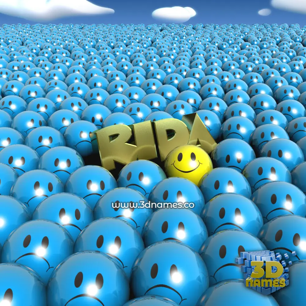 rida in Special Smileys style - 3D name wallpaper