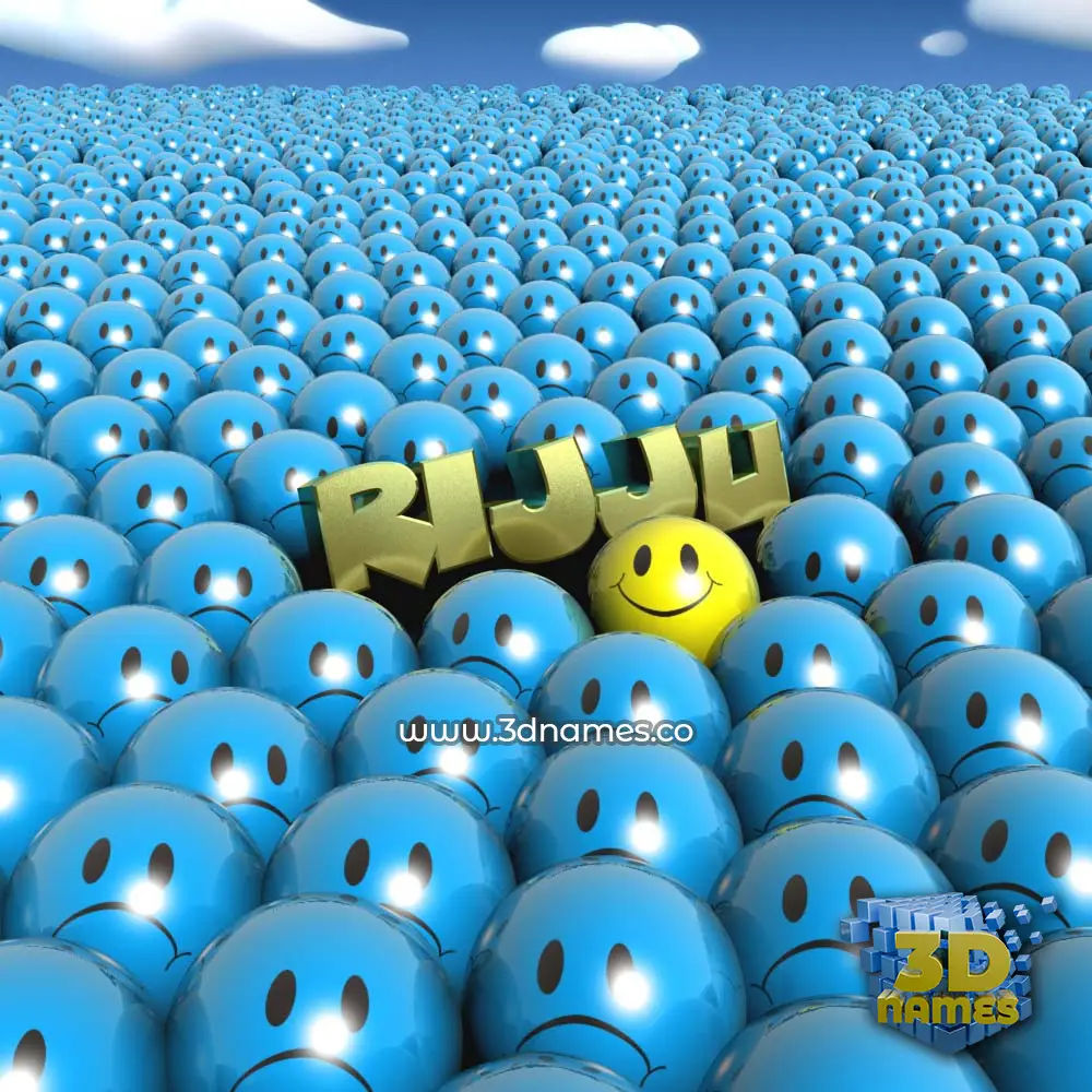 rijju in Special Smileys style - 3D name wallpaper