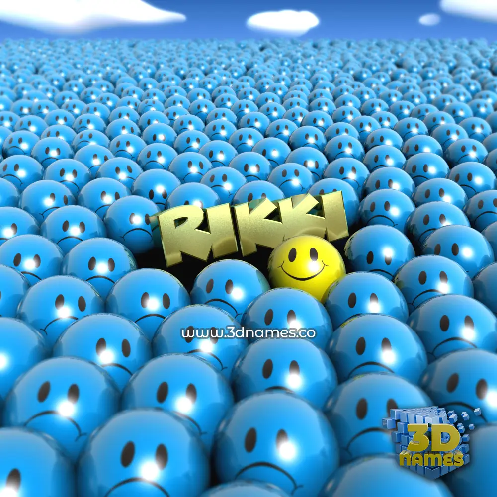 rikki in Special Smileys style - 3D name wallpaper