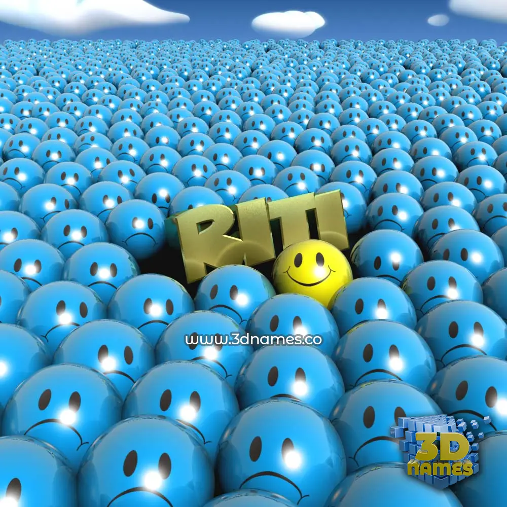 riti in Special Smileys style - 3D name wallpaper