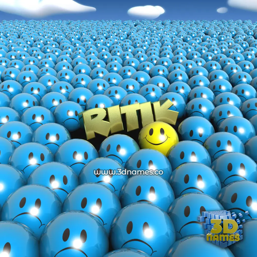 ritik in Special Smileys style - 3D name wallpaper