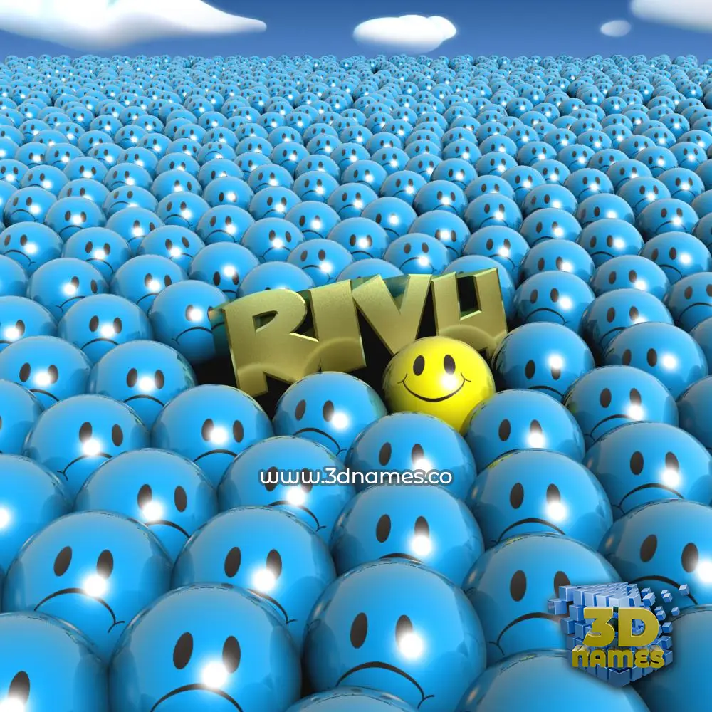 rivu in Special Smileys style - 3D name wallpaper