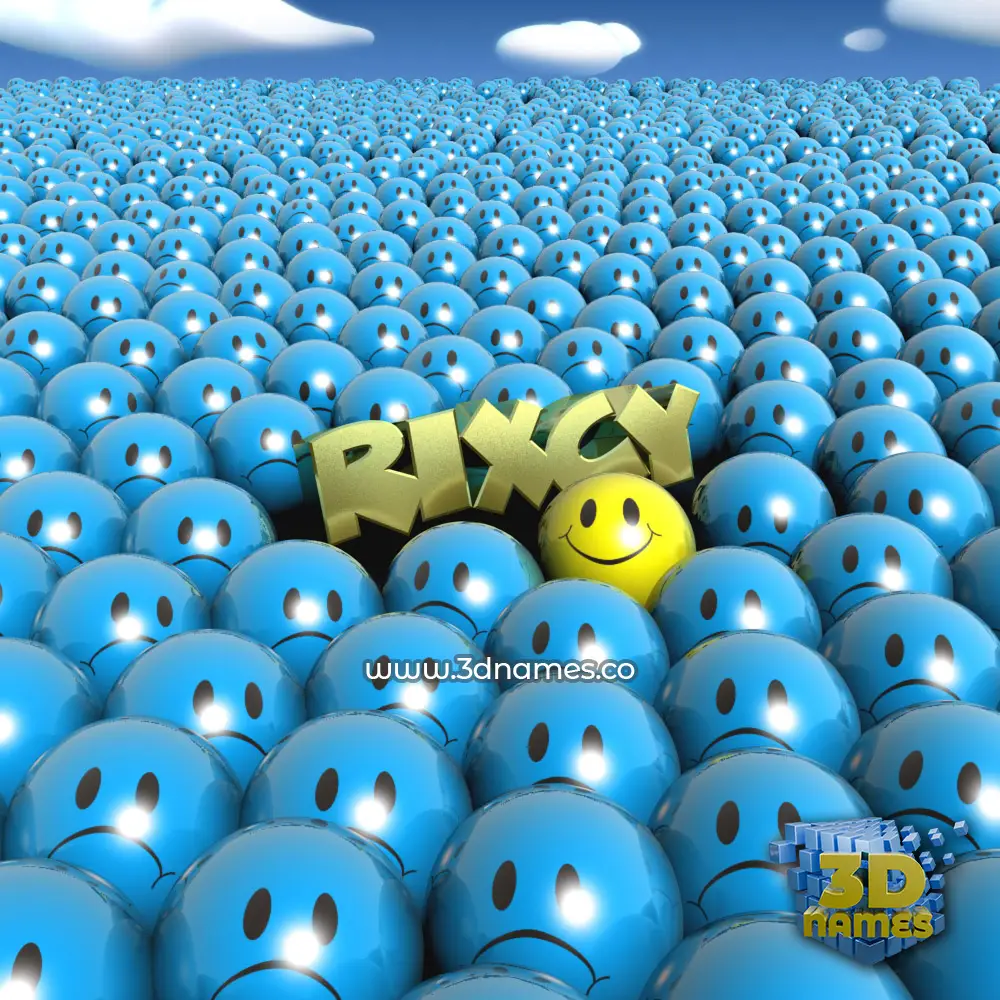 rixcy in Special Smileys style - 3D name wallpaper