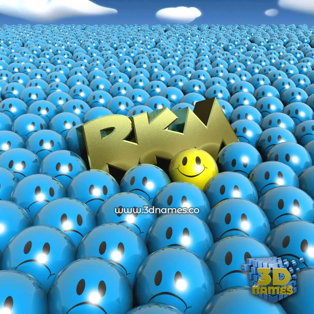 rkm in Special Smileys style - 3D name wallpaper