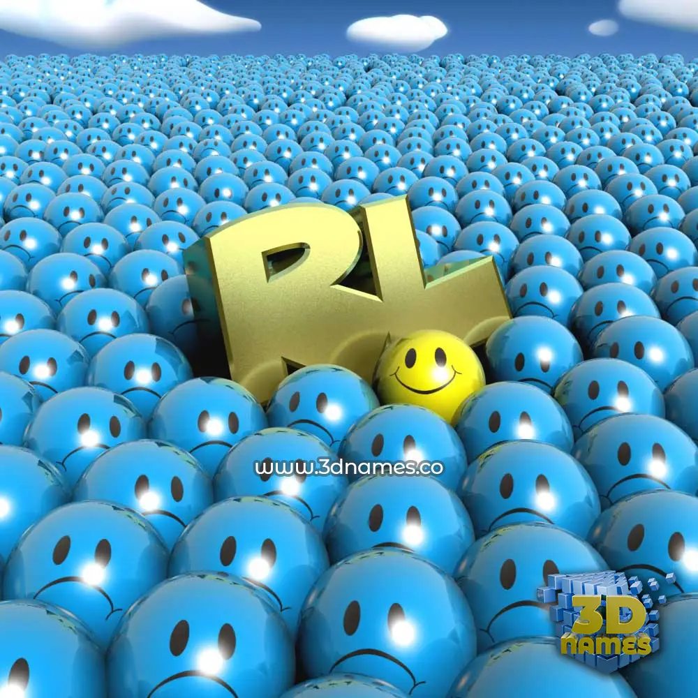 rl in Special Smileys style - 3D name wallpaper
