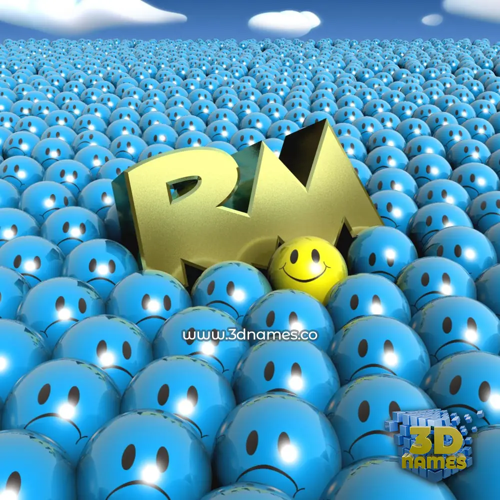 rm in Special Smileys style - 3D name wallpaper