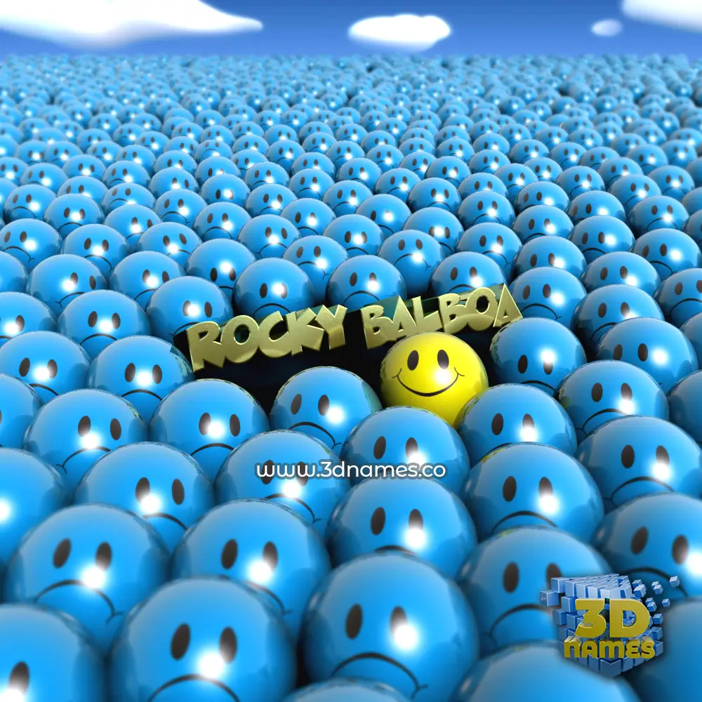 rocky balboa in Special Smileys style - 3D name wallpaper