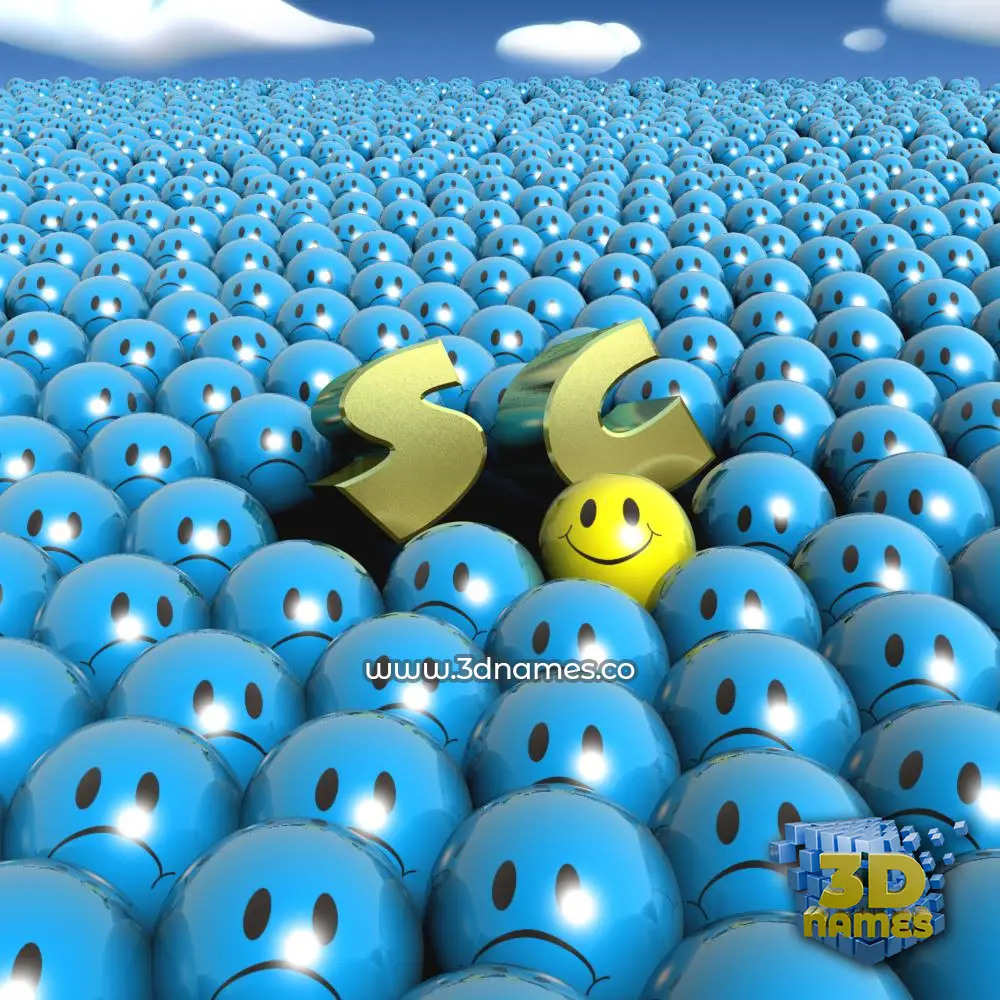 s c in Special Smileys style - 3D name wallpaper