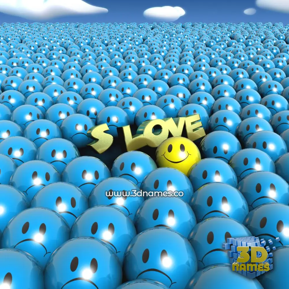 s love in Special Smileys style - 3D name wallpaper