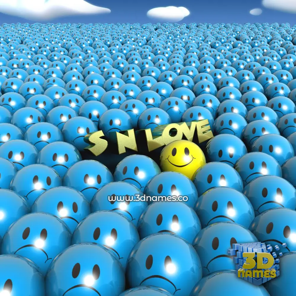 s n love in Special Smileys style - 3D name wallpaper