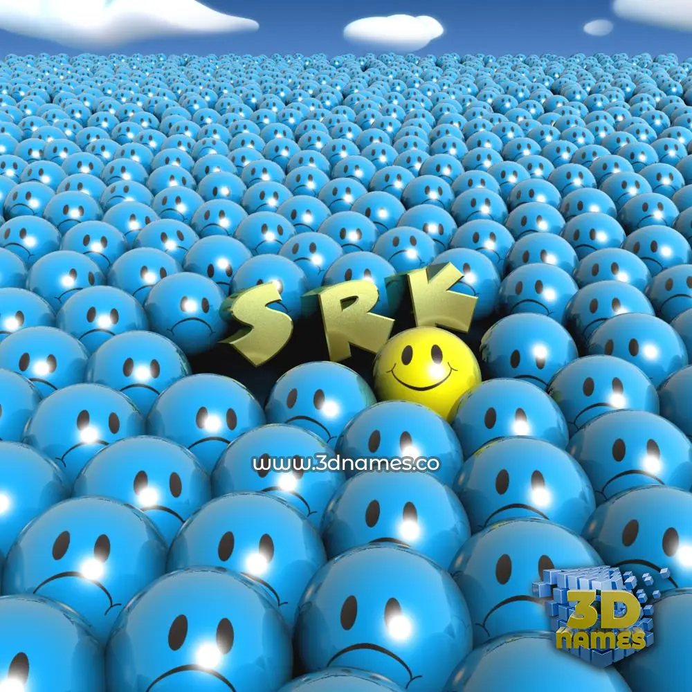 s r k in Special Smileys style - 3D name wallpaper